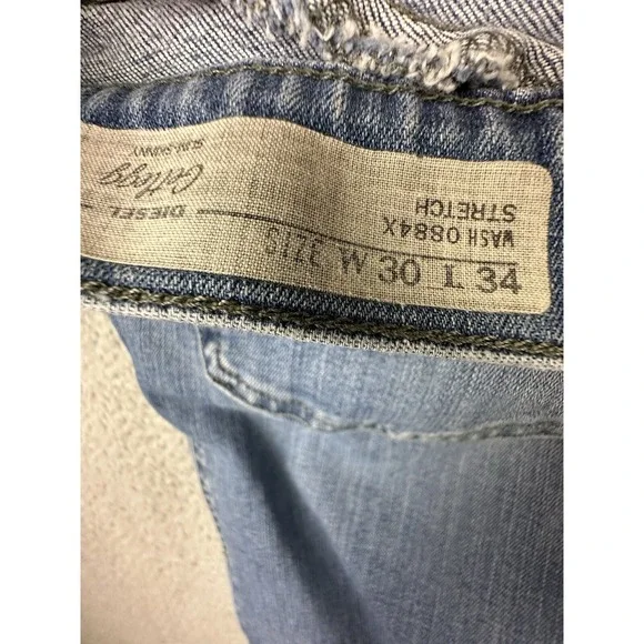 DIESEL Jeans Womens 30x34 (32) Getlegg Slim-Skinny 0884X Stretch Jeans Raw Hem - Picture 7 of 16